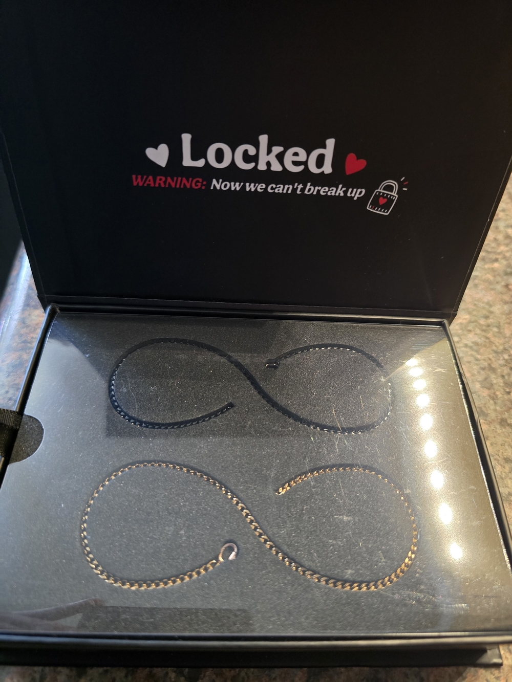 Infinity Chain Bracelet Set - Black & Gold
